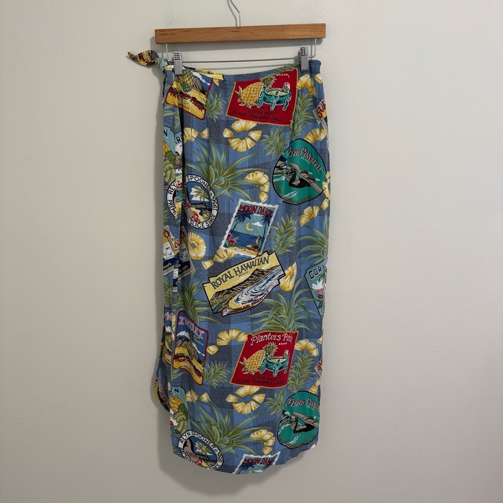 Reyn Spooner Tropical Hawaiian Pineapple Wrap Skirt - Picture 3 of 8